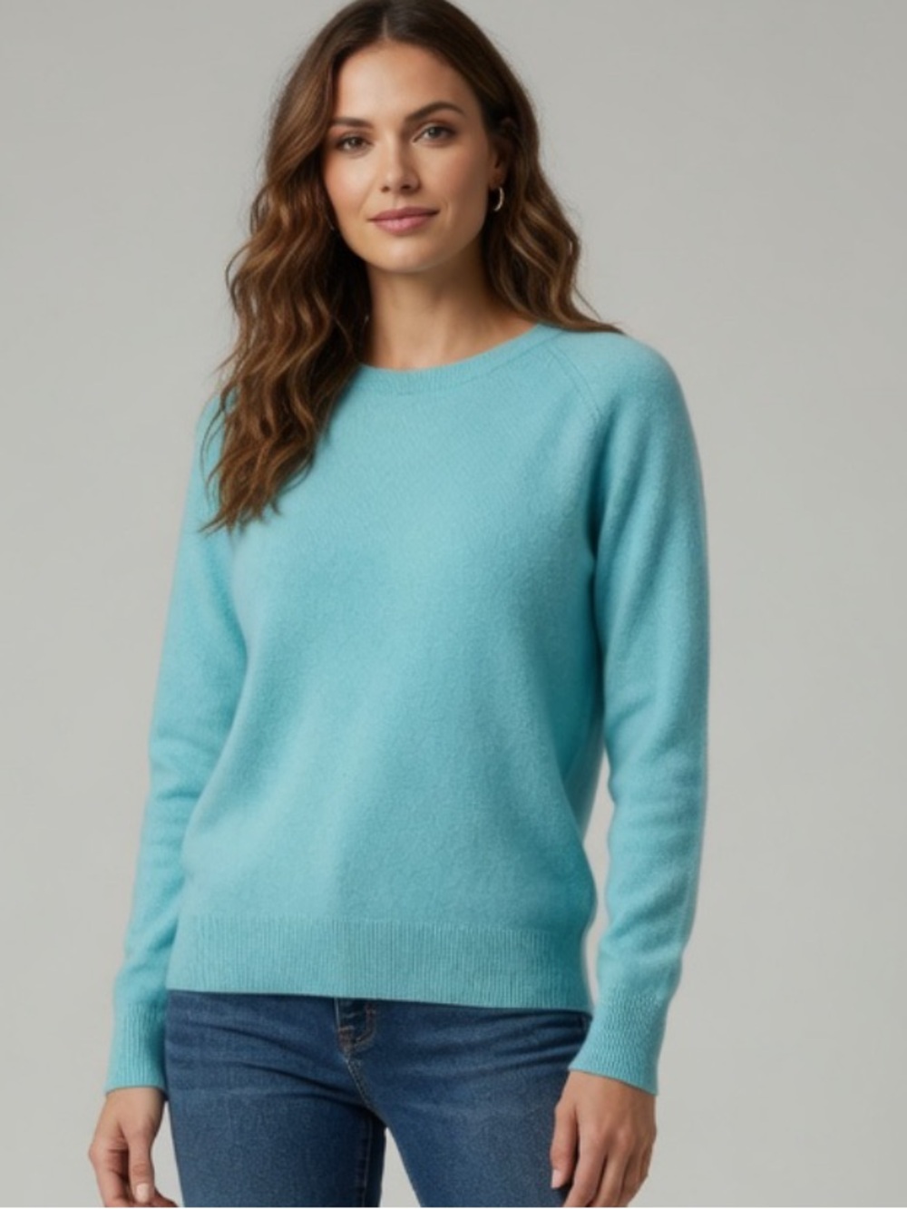 Halogen Cashmere Sweater Aqua Blue